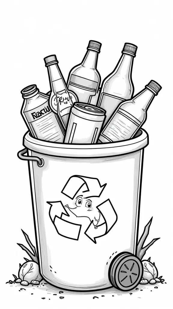 recycling coloring page